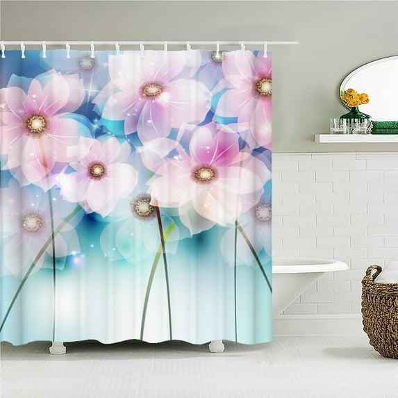 Dandelion Flower Shower Curtain Bathroom Screens Waterproof High Quality Polyester Fabric for Bathtub Home Decor With 12 Hook