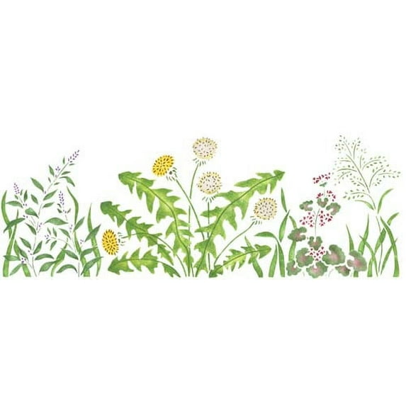Dandelion Flower Wall Stencil SKU #1718 by Designer Stencils