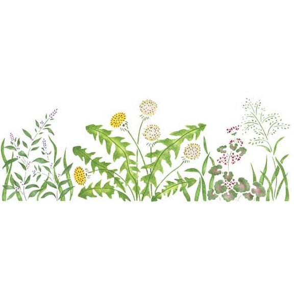 Dandelion Flower Wall Stencil SKU #1718 by Designer Stencils