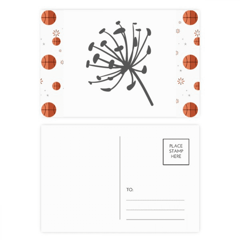Dandelion Flowers Outline Basketball Postcard Set Thanks Card Mailing Side 20pcs