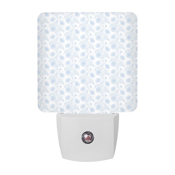 Dandelion Fluff LED Night Light, Sky Blue Orbs Flower Seeds Petals Botanical Night Lights plug into Wall with Smart Sensor Dusk to Dawn Sensor for Nursery Bedroom 2.95x4.5in