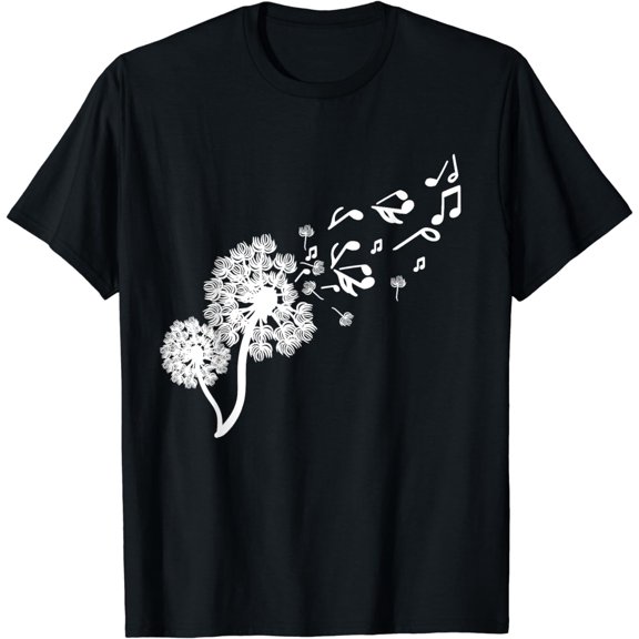 Dandelion Garden Flower Musicians Musical Note Music T-Shirt