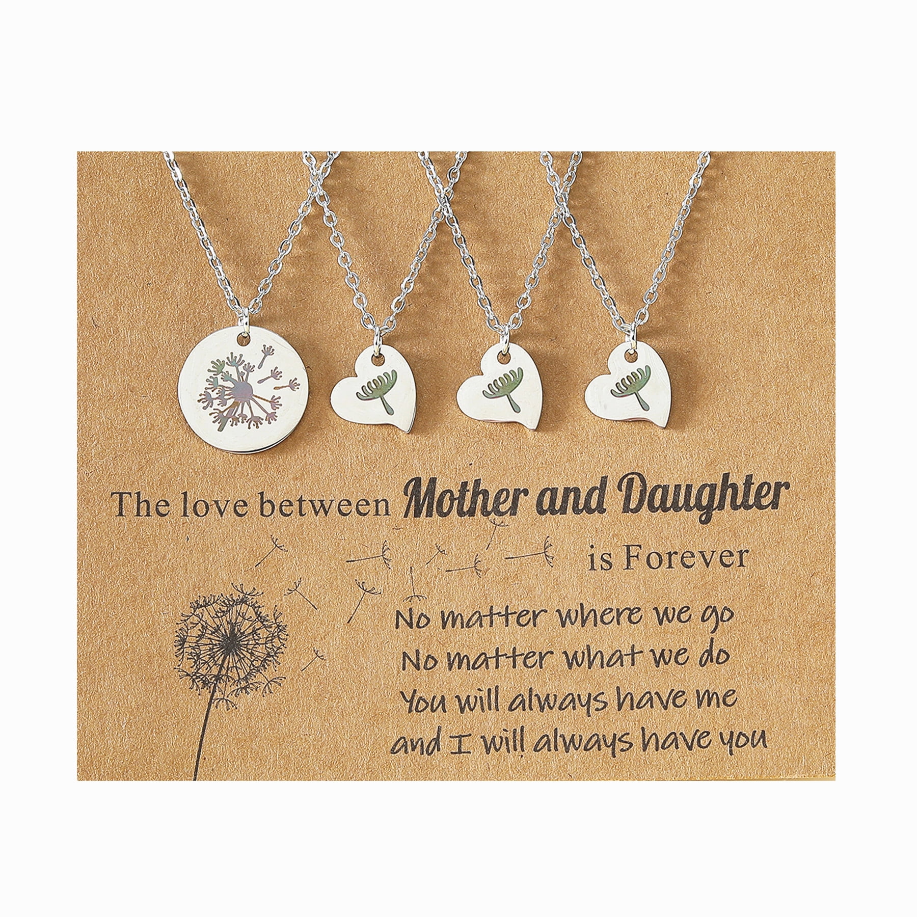 Dandelion Gifts for Mom Daughter, Matching Dandelion Necklace for