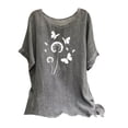 thumbnail image 1 of Dandelion Graphic Floral T-Shirt for Women Casual Summer Boho Gauze Tops Loose Cotton Line Holiday Tee Shirts, 1 of 7
