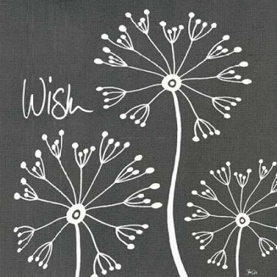 Dandelion Grey Wish Canvas Art - Shanni Welsh (24 x 24)