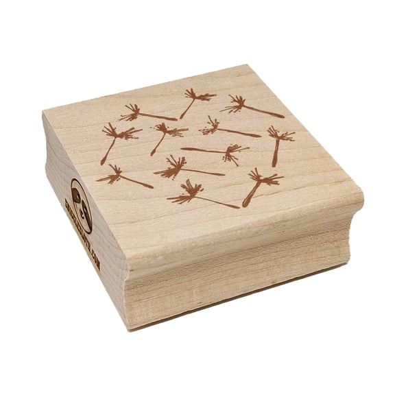 Dandelion Heart Sketch Abstract Square Rubber Stamp Stamping Scrapbooking Crafting - Large 2.75in