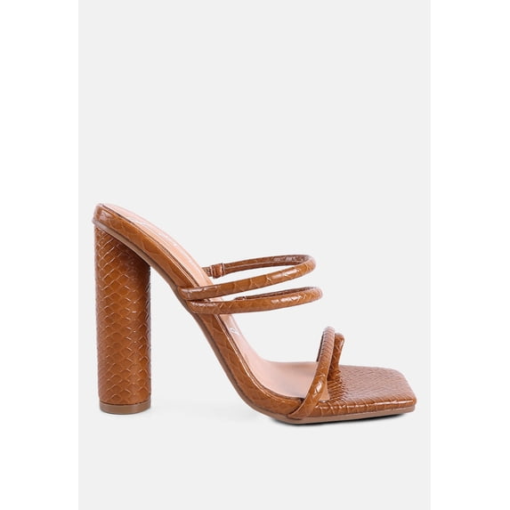 Dandelion High Block Heeled Croc Sandals