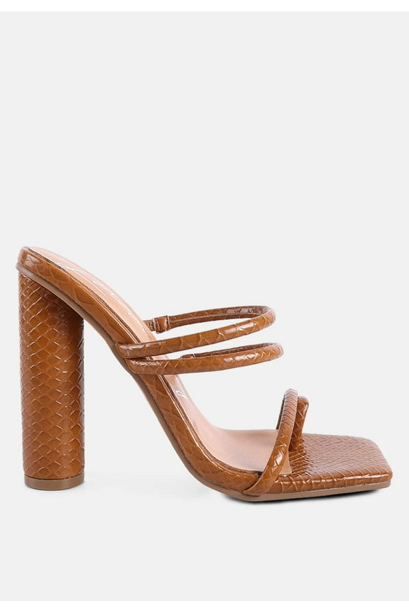 Dandelion High Block Heeled Croc Sandals