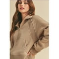 thumbnail image 1 of Dandelion Home + Gift Super Cute Cropped Half-zip Sweatshirt (Various Colors) - Oat / Large, 1 of 1
