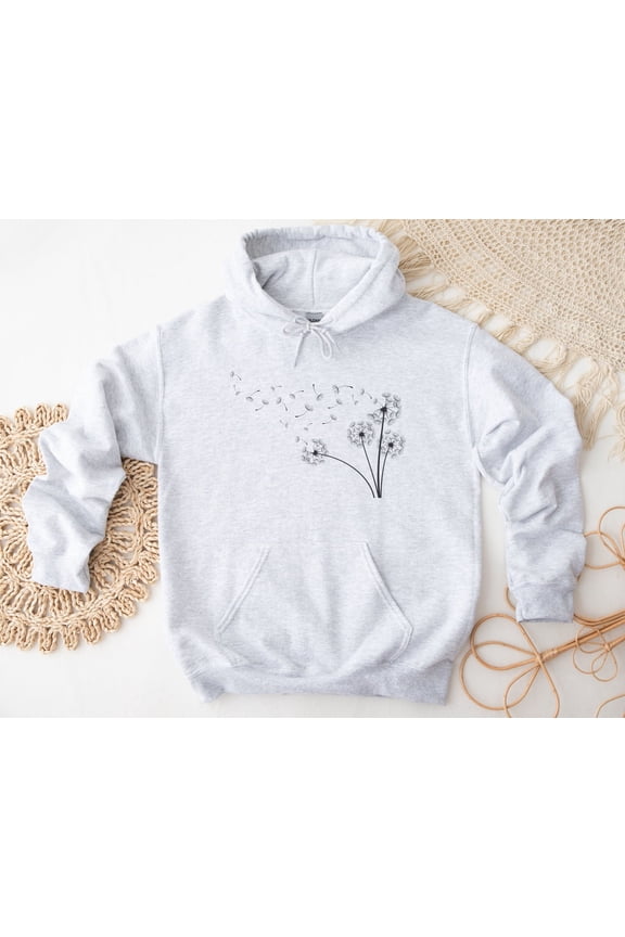 Dandelion Hoodie, Womens Cozy Hoodie, Hooded Hoodie, Graphic Hoodies, Hoodie Womens, Gender Neutral Hoodie, Unisex Hoodie, Yoga Hoodie, F551