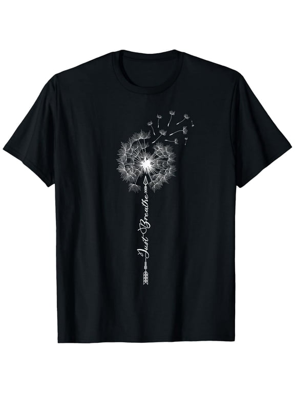 Dandelion Just Breathe Arrow Graphic Unisex Cotton Short Sleeve Tee Shirt