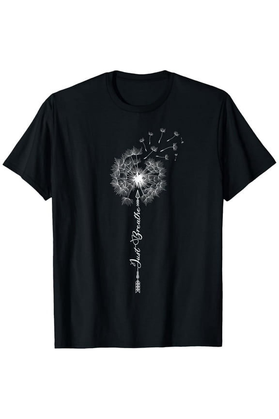 Dandelion Just Breathe Arrow Graphic Unisex Cotton Short Sleeve Tee Shirt