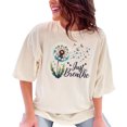 thumbnail image 1 of Dandelion Just Breathe T-Shirt, Inspirational Quote Tee, Floral Nature Graphic Shirt, Casual Everyday Wear, Unique Gift Idea, Ivory Comfort Colors T-Shirt, Small, 1 of 1