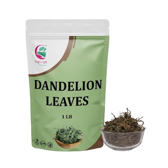 Dandelion Leaves 1 LB, 100% Natural & Pure, Ideal for Dandelion Tea, Herbal Blends & Wellness Uses, 1 LB Bulk Pack, Resealable Bag for Freshness - By Yogis Gift