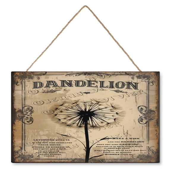 Dandelion Make A Wish Wooden Hanging Plaque 10"x16" Religious Gifts Bible Verse Wall Art Decorations for Living Room Bedroom Home Kitchen Decor Artwork
