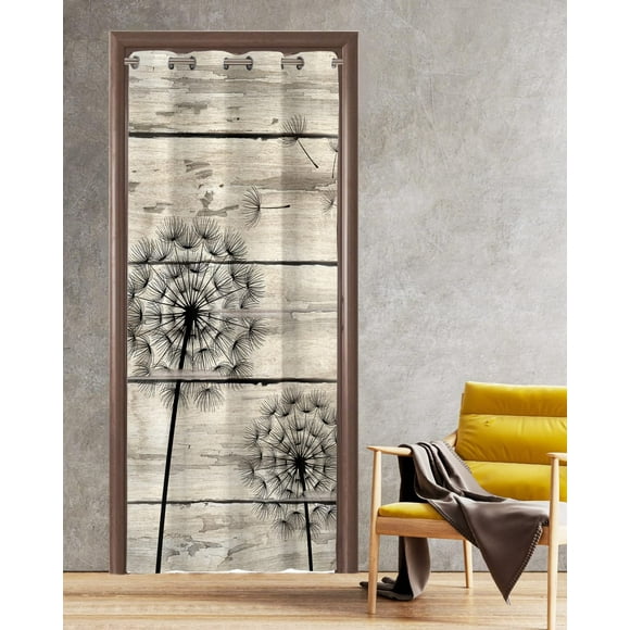 Dandelion Patterns Printed Door Curtains Closet Drapes for Bedroom Laundry Room