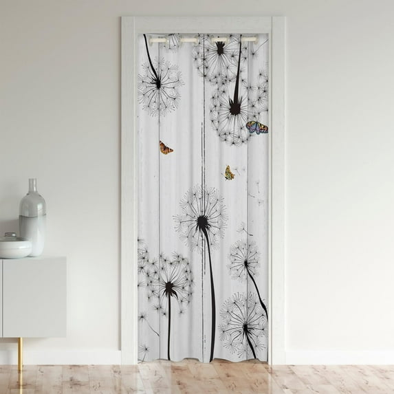 Dandelion Patterns Printed Door Curtains Closet Drapes for Bedroom Laundry Room