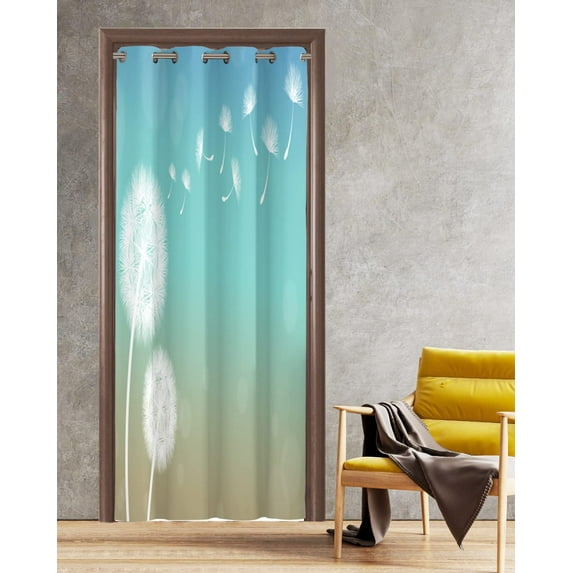 Dandelion Patterns Printed Door Curtains Closet Drapes for Bedroom Laundry Room