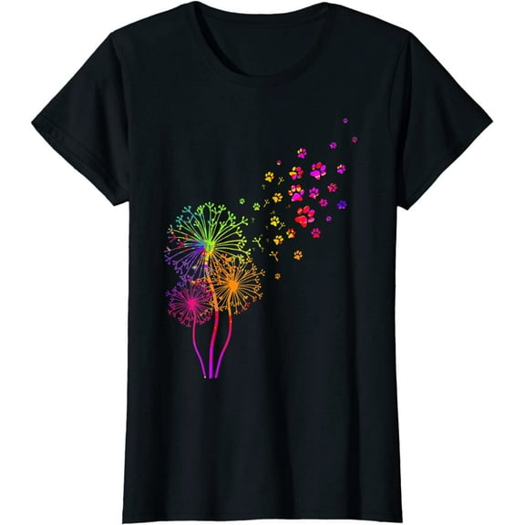 Dandelion Paw Print T-Shirt for Women