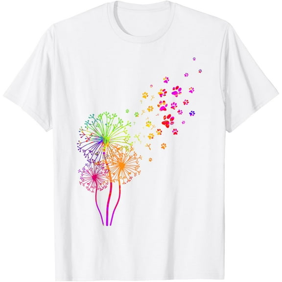 Dandelion Paw PrintT-ShirtMen's and women's pure cotton short-sleeved shirts