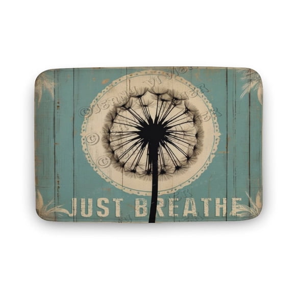 Dandelion Print Bathroom Rugs, Soft Microfiber, Rustic Plant Print Bath Decor Rugs, 20"x32" Coral Velvet Bathtub Mats,Non Slip Mat for Shower