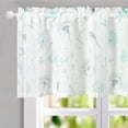 thumbnail image 1 of Dandelion Print Sheer Valances for Kitchen Window, 1 Piece Smooth Textured Washable Drapery Country Style Window Drape for Bathroom, Blue, W 52 x L 18, 1 of 6