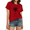 thumbnail image 1 of Dandelion Print Women Summer Plus Size Casual T-Shirt Short Sleeve Graphic Tees, 1 of 5