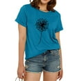 thumbnail image 1 of Dandelion Print Women Summer Plus Size Casual T-Shirt Short Sleeve Graphic Tees, 1 of 5