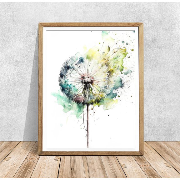 Dandelion Print ed Floral Wall Art, Unframed Paper Print