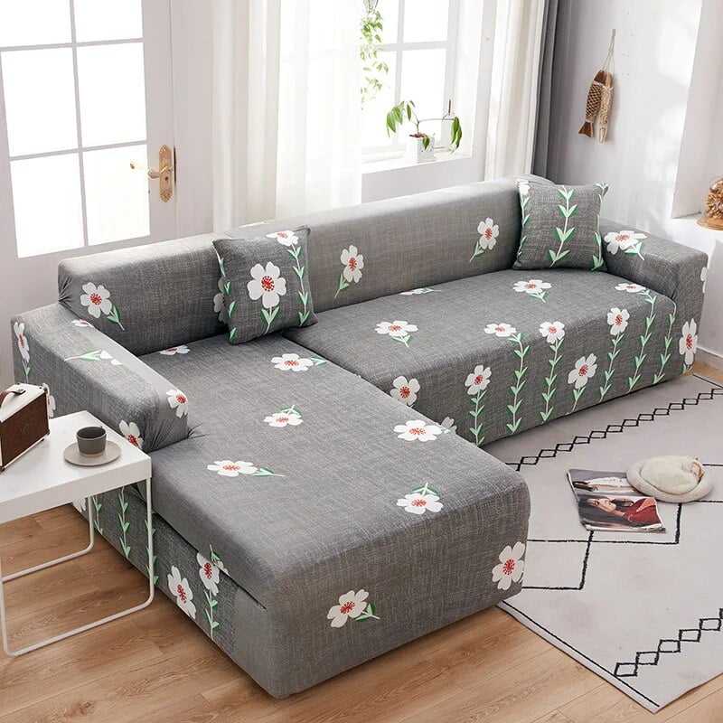 Dandelion Printing Elastic Sofa Cover for Living Room Spandex L Shaped