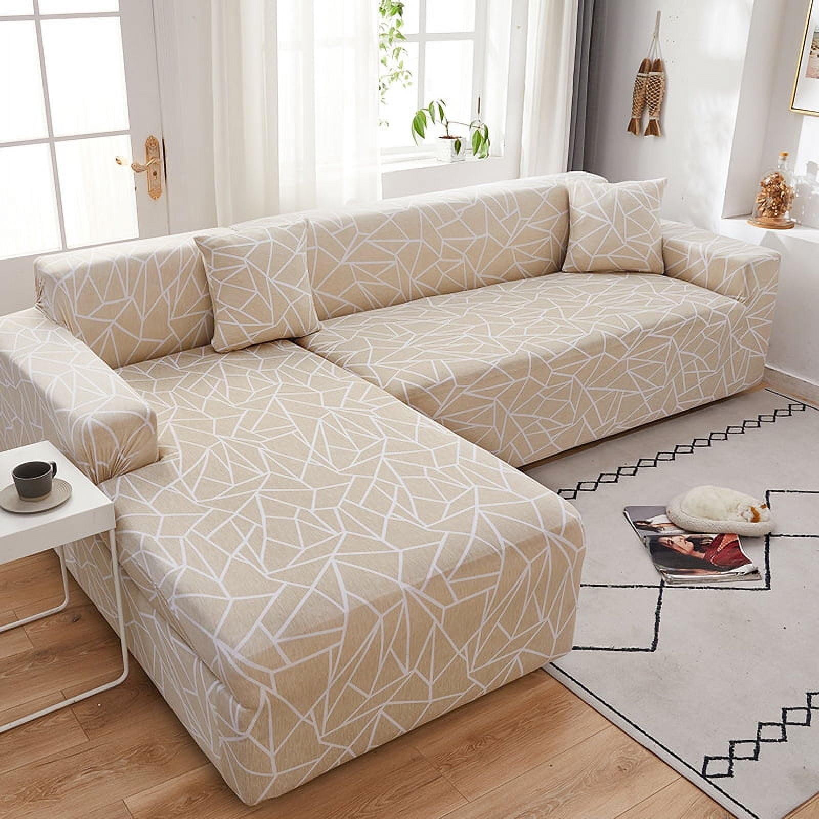 Dandelion Printing Elastic Sofa Cover for Living Room Spandex L Shaped ...