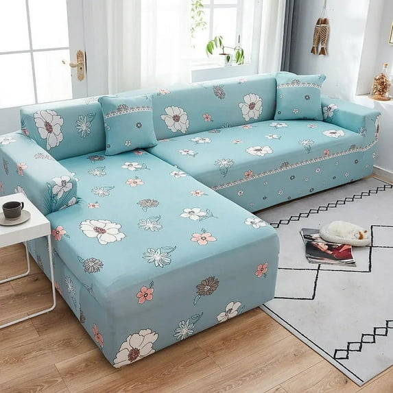 Dandelion Printing Elastic Sofa Cover for Living Room Spandex L Shaped Couch Cover Chaise Longue Armchairs Cover Fundas Sofa