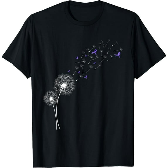 Dandelion Purple Ribbon Pancreatic Cancer Awareness T-Shirt