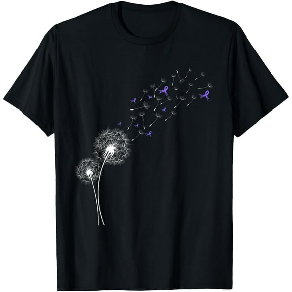 Dandelion Purple Ribbon Pancreatic Cancer Awareness T-Shirt