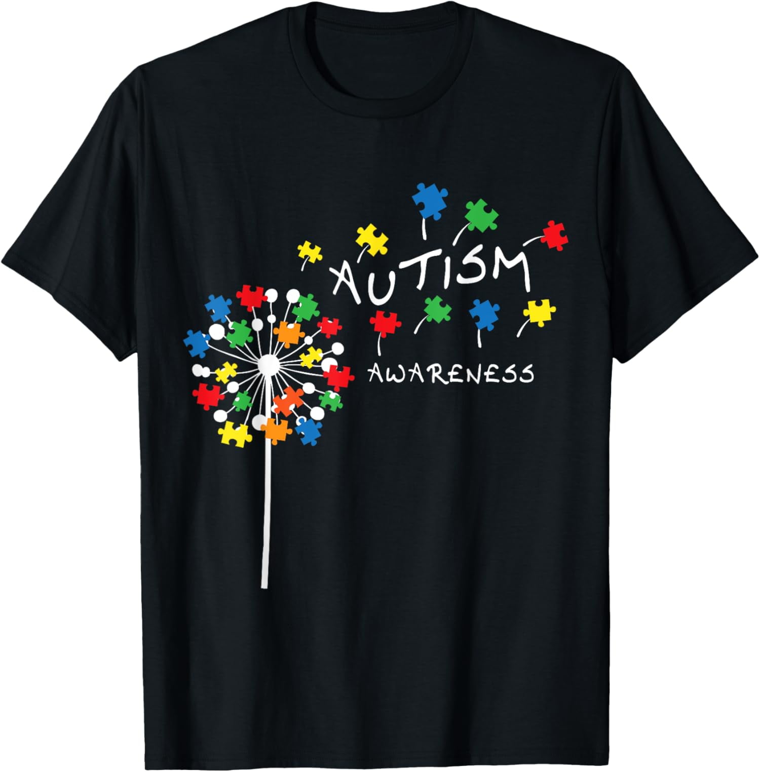 Dandelion Puzzle Piece Cool Autism Awareness Gift TShirt