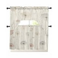 thumbnail image 1 of Dandelion Retro Leaves Kitchen Curtains Swag Valance and Tier Curtains Set 24 Inch Length, Farmhouse Botanical Watercolor Rod Pocket Drape Panels Pair Swag Curtain for Bathroom/Cafe/Window, 1 of 6
