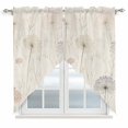 thumbnail image 1 of Dandelion Retro Leaves Kitchen Window Curtains, Swag Curtains Valance for Bedroom Living Room Bathroom, Farmhouse Botanical Watercolor Rod Pocket Window Curtain Block Drapes 2 Panels 28"x36", 1 of 9