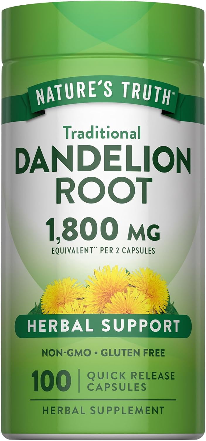 Dandelion Root Capsules | 100 Count | Non-GMO & Gluten Free Extract | by Nature's Truth