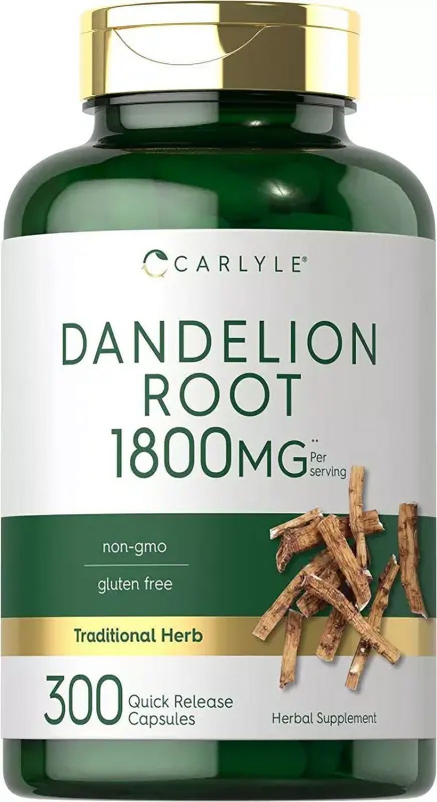 Dandelion Root Capsules 1800mg | 300 Count | Non-GMO - Walmart.com