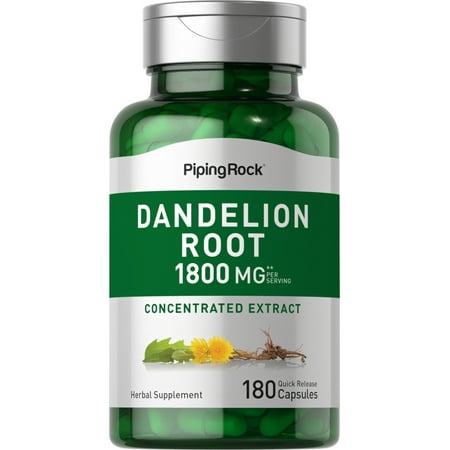 Dandelion Root Extract 1800mg | 180 Capsules | by Piping Rock