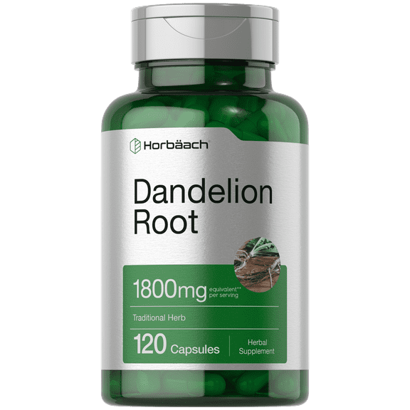 Dandelion Root Supplement 1800mg | 120 Capsules | Non-GMO, Gluten Free | By Horbach