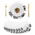 thumbnail image 1 of Dandelion Round 13 Inch Placemats Set of 8, Black White Modern Country Rustic Plants HeatResistant Non Slip Place Mats for Dining Table, Wipeable Braided Kitchen Table Mats for Housewarming, 1 of 9