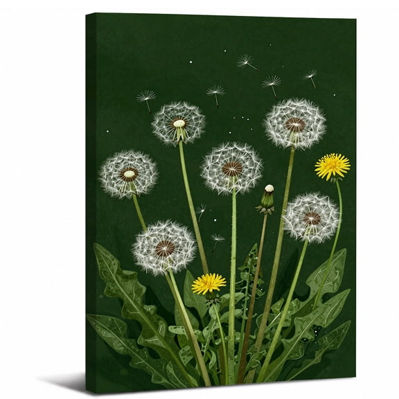 Dandelion Seed Clouds Canvas Wall Art Framed Bathroom Decor,perfect for bathroom bedroom or living room decor delicate wall hanging,8x12in
