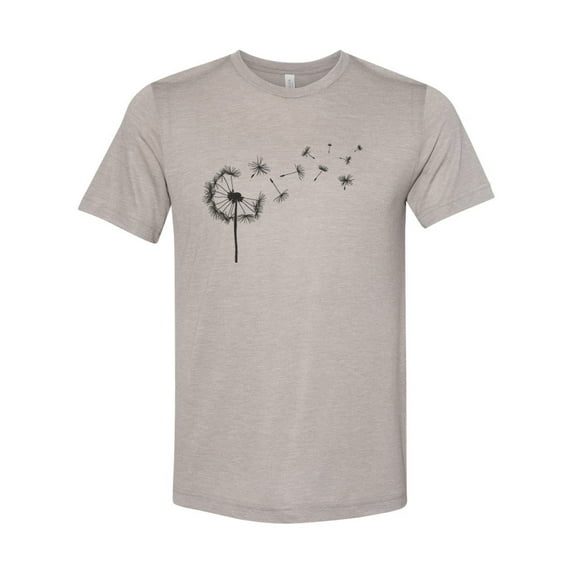 "Dandelion Shirt, Dandelion, Unisex, Soft Bella Canvas, Sublimation, Gift For Her, Boutique Shirt, Gift For Mom, Dandelion Tee, Flower Lover, Heather Stone, MEDIUM"