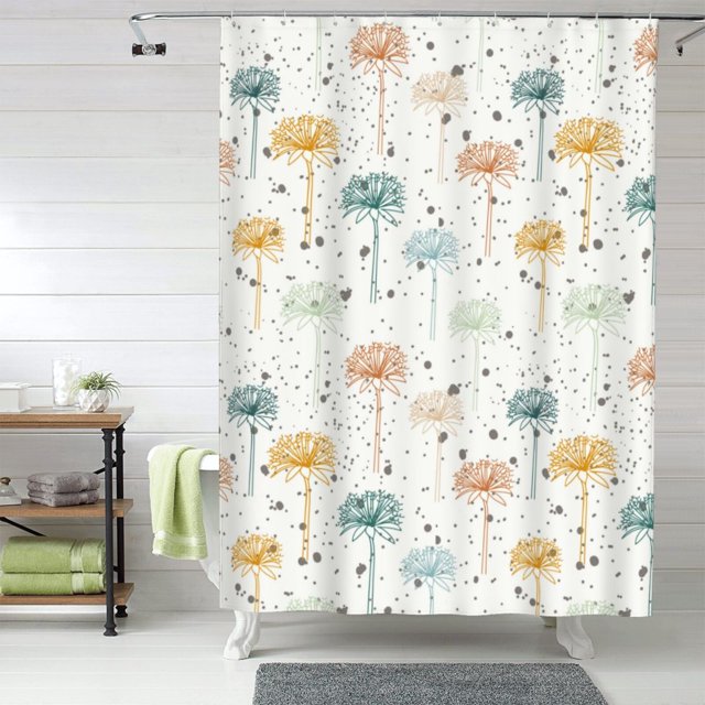 Dandelion Shower Curtain Fabric Shower Curtains for Bathroom, Heavy