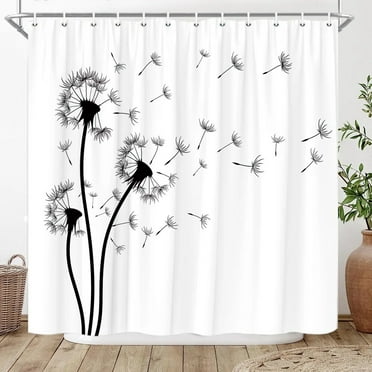 Rustic Daisy Shower Curtains, Blue Brown Floral Farmhouse Shower ...