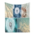 thumbnail image 1 of Dandelion Soft Flannel Fleece Blanket, Blooming Dandelion Flowers Fluffy Soft Purity Fragrance Natural Organic Color Collage, Cozy Plush for Indoor and Outdoor Use, 70" x 90", Blue, by Ambesonne, 1 of 6