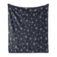 thumbnail image 1 of Dandelion Soft Flannel Fleece Throw Blanket, Abstract Floral Background Flourishing Nature Romantic Botanical Arrangement, Cozy Plush for Indoor and Outdoor Use, 70" x 90", Indigo White, by Ambesonne, 1 of 5