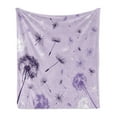thumbnail image 1 of Dandelion Soft Flannel Fleece Throw Blanket, Purple Tone Monochrome Design Dreamy Botany Pattern, Cozy Plush for Indoor and Outdoor Use, 50" x 70", Lavender Dark Purple, by Ambesonne, 1 of 5