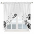 thumbnail image 1 of Dandelion Swag Valances for Windows 2 Pack, Kitchen Window Curtains 36 Inch Length, Black White Modern Country Rustic Plants Privacy Swag Curtains for Living Room/Bathroom with Rod Pocket 36"x36", 1 of 8